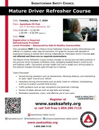 Saskatchewan Safety Council Mature Driver Refresher Course 