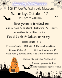 Spooky Halloween @ Assiniboia Museum in partnership with Food Bank